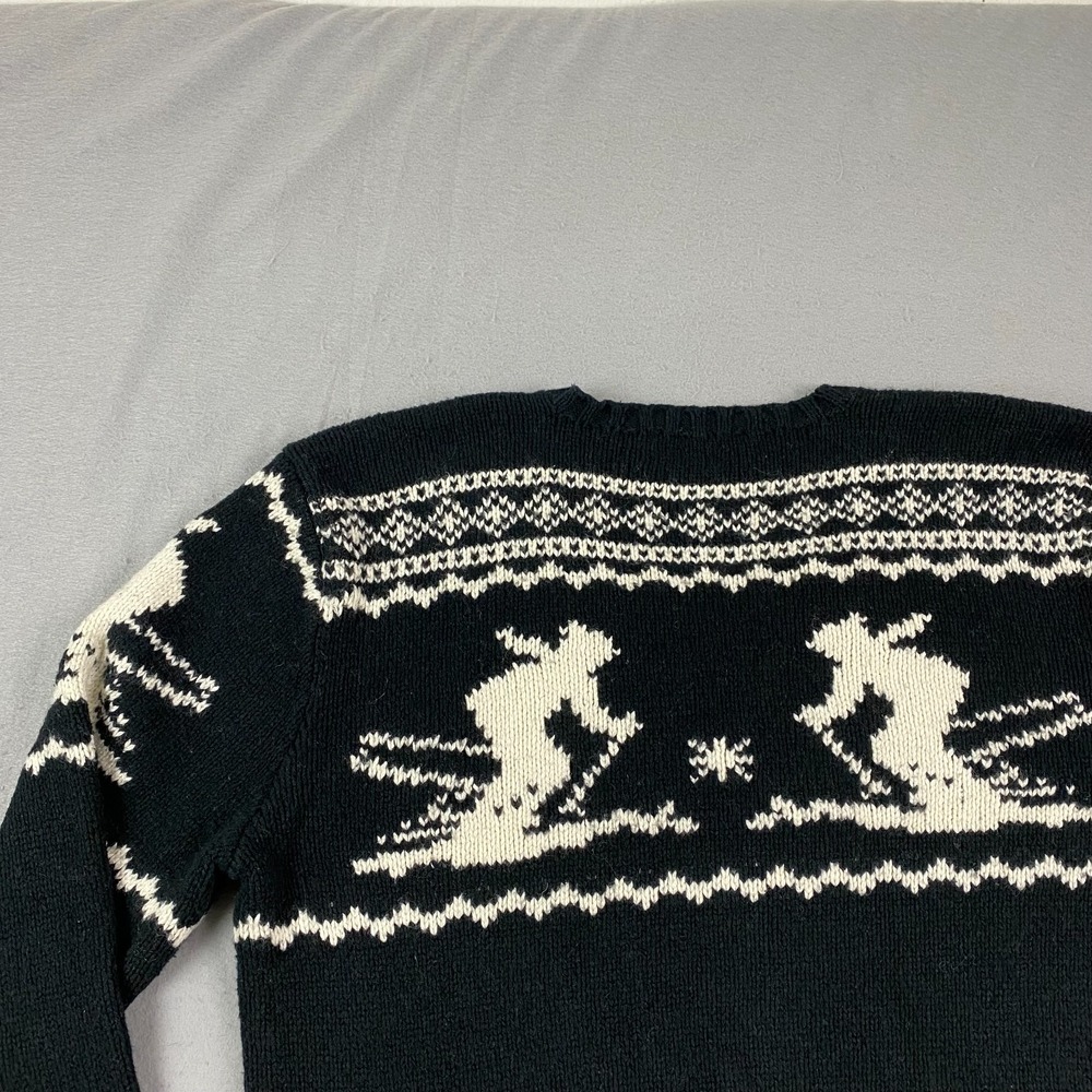 90's Polo Ralph Lauren Cashmere Ski Knit Sweter V Neck Vintage Fits Large - Picture 9 of 13